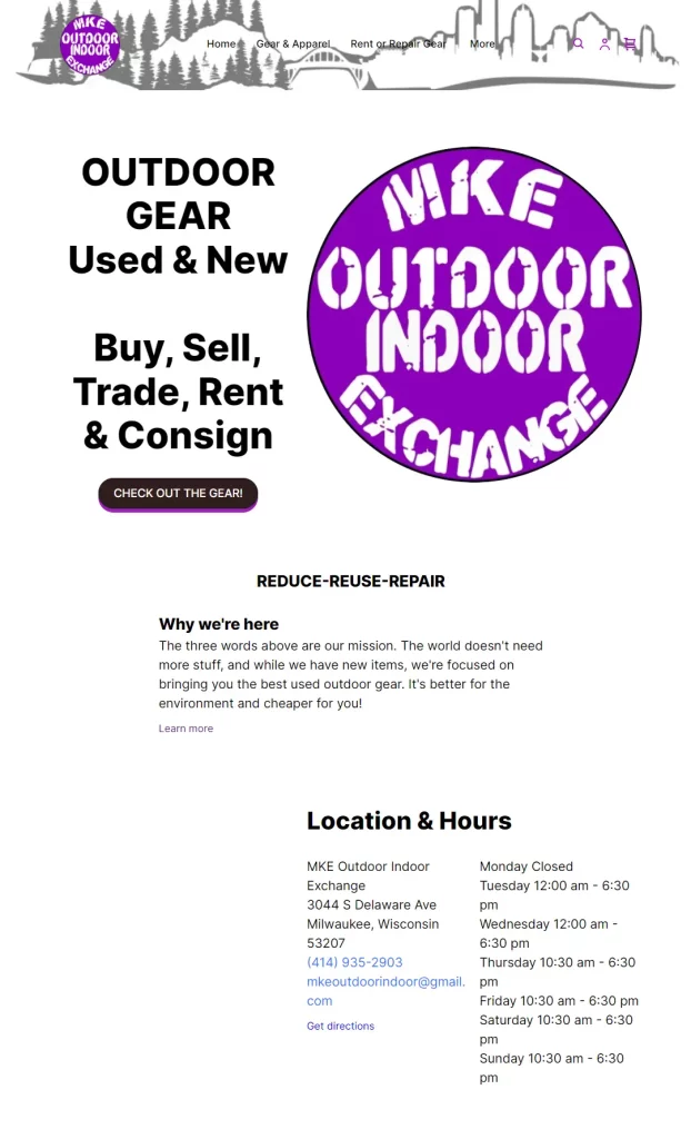 MKE Outdoor Indoor website