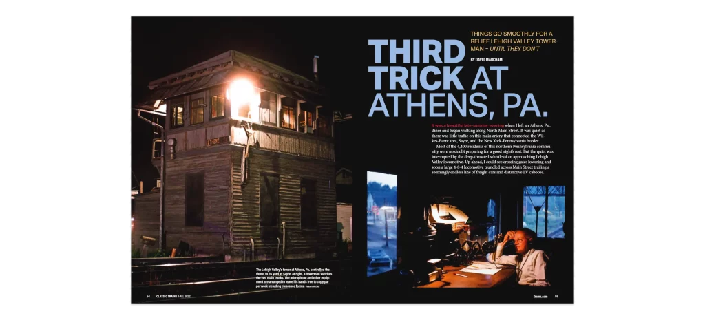 Magazine pages showing a switch tower